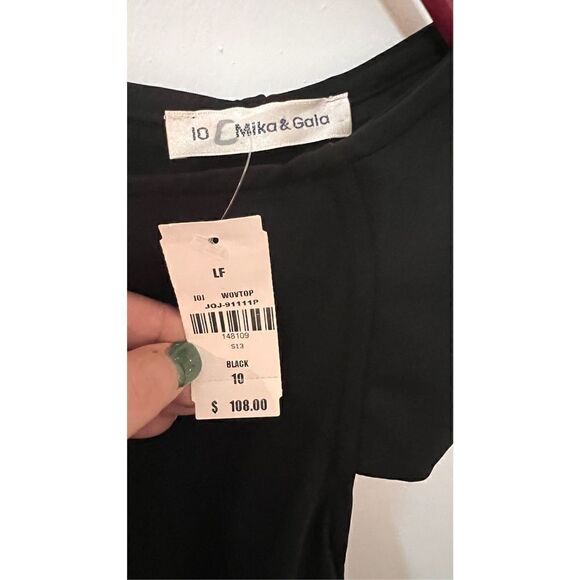MIKA & GALA BLACK BLOUSE SIZE 10 NEW WITH TAGS - Picture 5 of 10